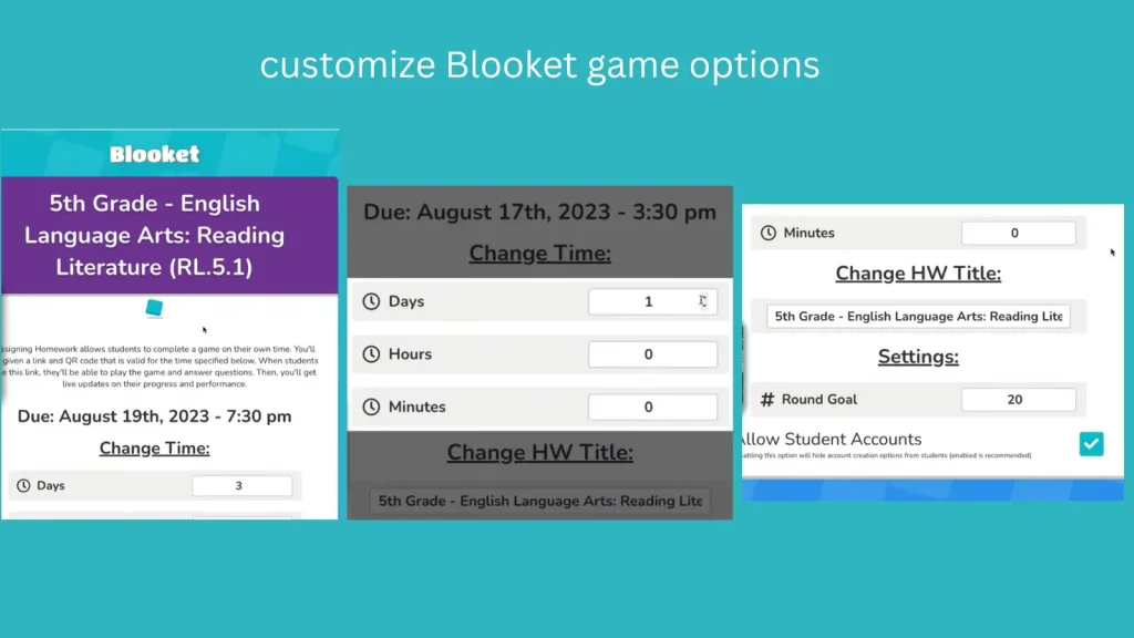 customize Blooket game options